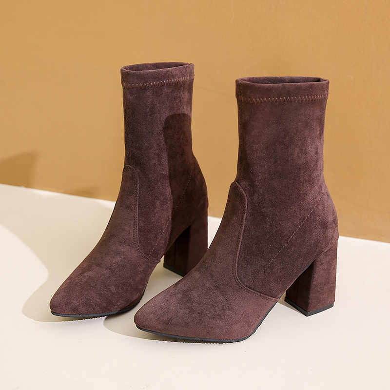 Winter new style chunky heel f - مراجعة Women'S Ankle Accessories وسعره