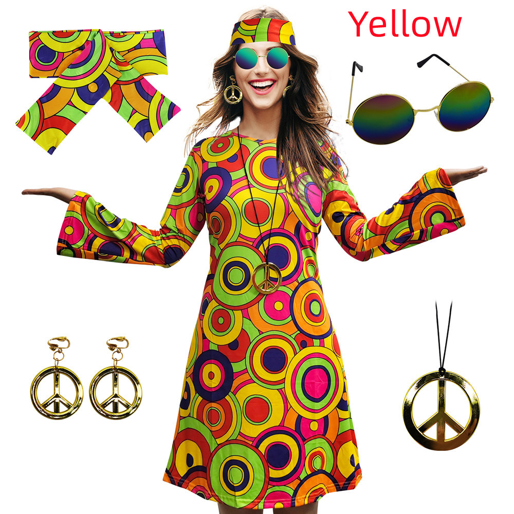 5pcs Set 60s 70s Women Hippie  - مراجعة Women'S Accessories In The 60S وسعره